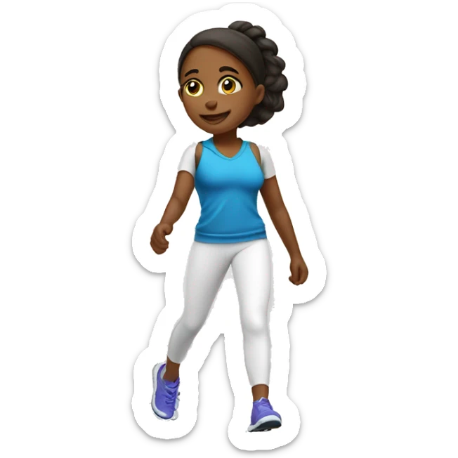 Girl taking a walk motivated in a sport outfit- white sticker
