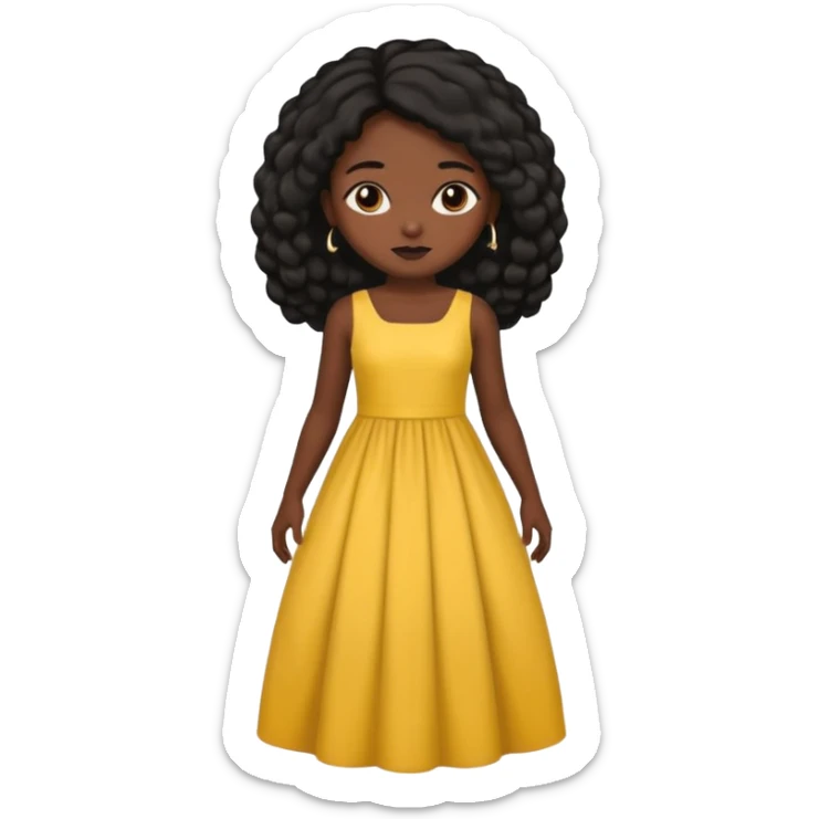 A girl with 4c hair and a long dress sticker