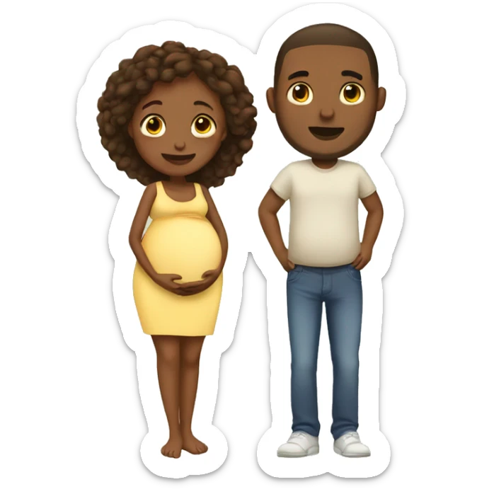 Pregnant couple sticker