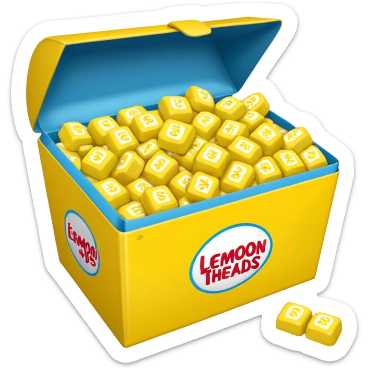 A movie theater box of lemonheads candy sticker