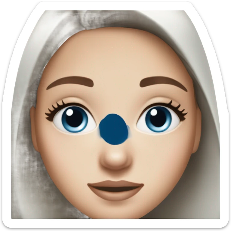 White Skin care on white freackles skin of a brunett blue eyed girl using skin care products like caudalie and ordinary brand sticker