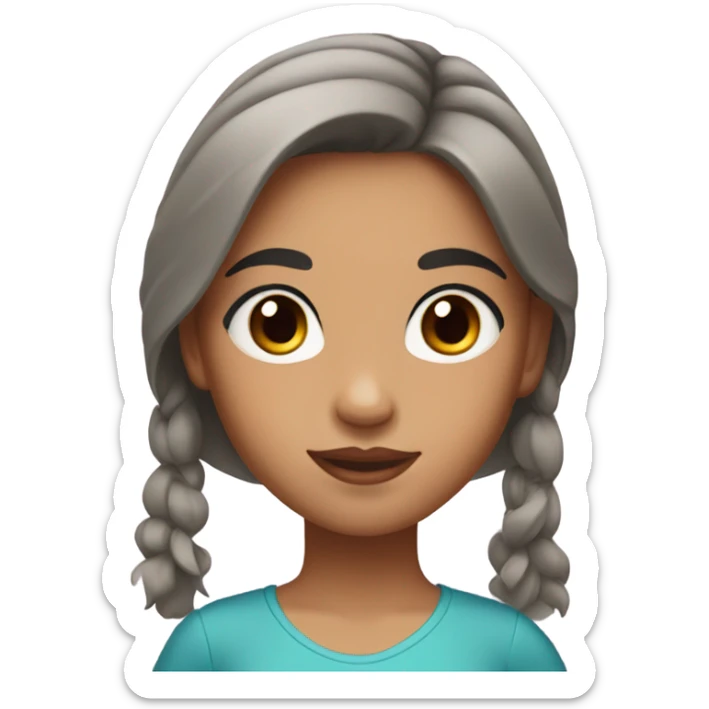 black haired brown eyed thic browed blasian hispanic latino typa girl sticker