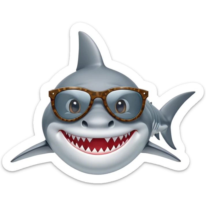 "Sea Profit" - a shark in Louis Vuitton glasses, ready to catch profit. sticker