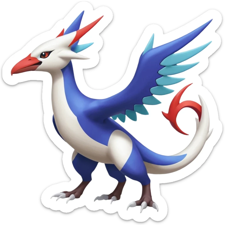 Silvally-Latios-Latias-Lugia-Nargacuga-Noivern-fusion-Fakémon-Pokémon-creature (full body) sticker
