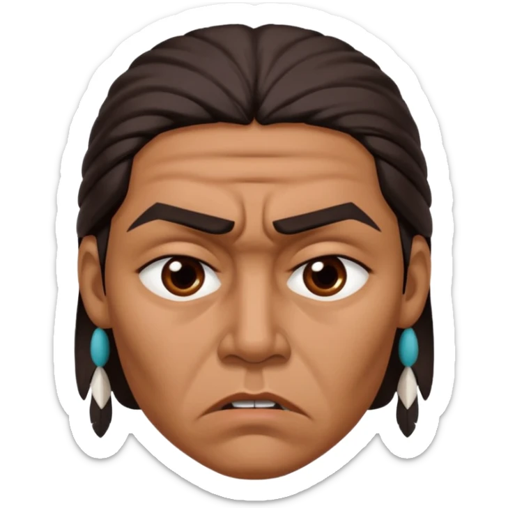 native american showing Annoyance/anger - feeling of irritation or displeasure  sticker