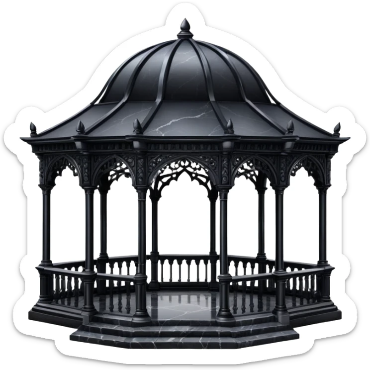 Black marble gazebo, gothic, aesthetic sticker