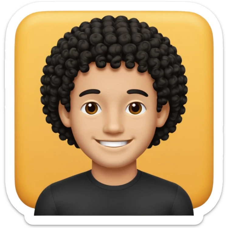 my best friend diego, he's black, square shaped head, curly hair, and nicely build posterior sticker