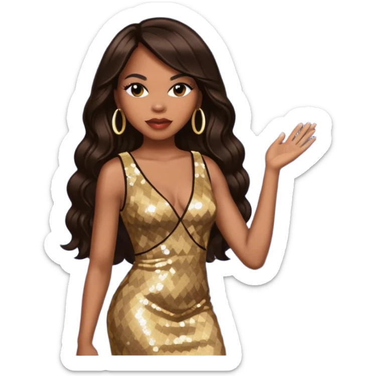 Tenitra Michelle Williams, R&B Singer from Destiny's Child with long dark brown hair, medium dark skin sticker