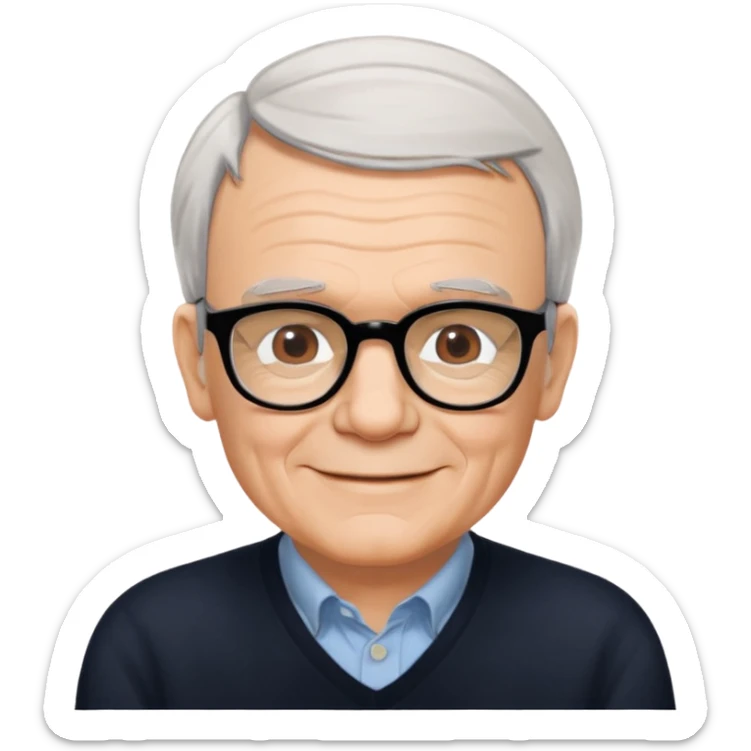 Milan Kundera subtly betraying his serious, philosophical and literary personality sticker