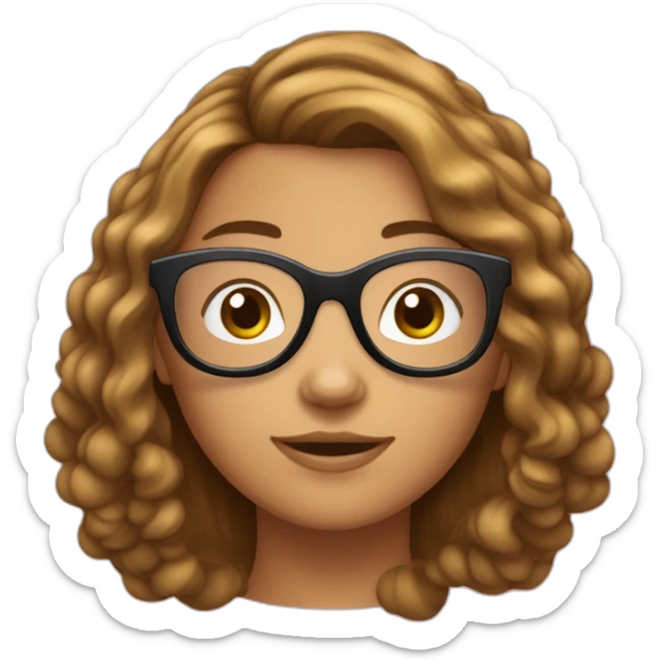 Une fille de 14 ans cheveux brun avec lunettes ronde  sticker