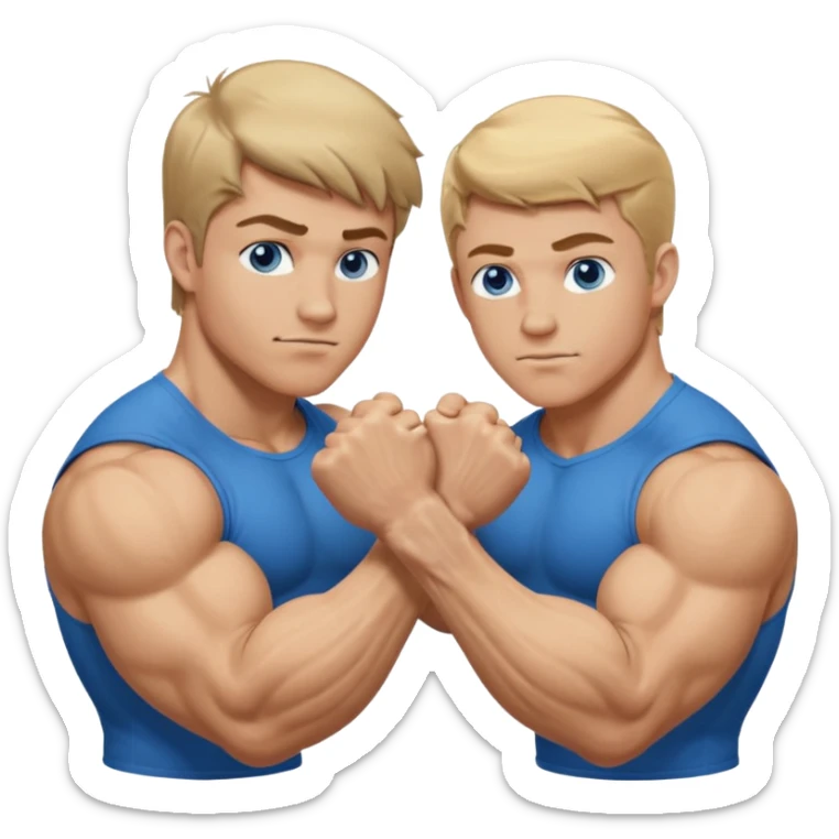 DIRTY BLONDE HAIR BLUE EYES BIG BICEPS FOR ARM WRESTLING YOUNG MAN sticker
