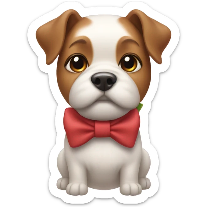 Dog with bow  sticker