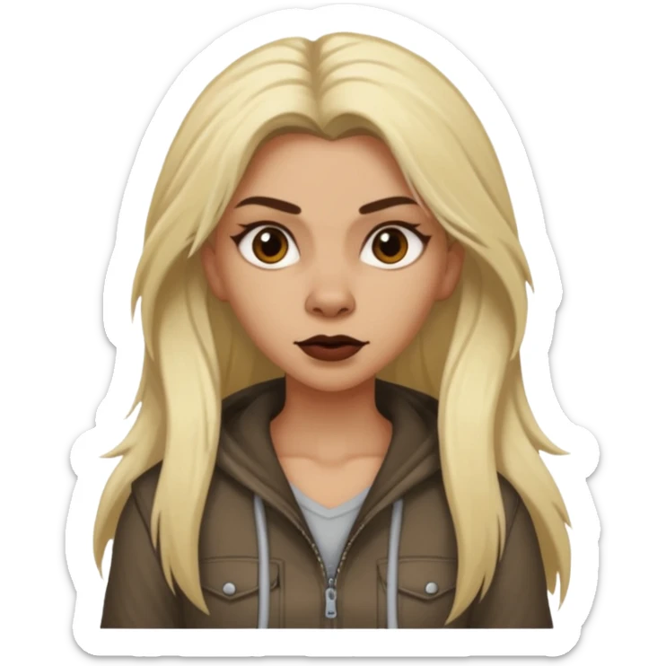 dark brown werewolf woman with long blond hair in casual outfit sticker