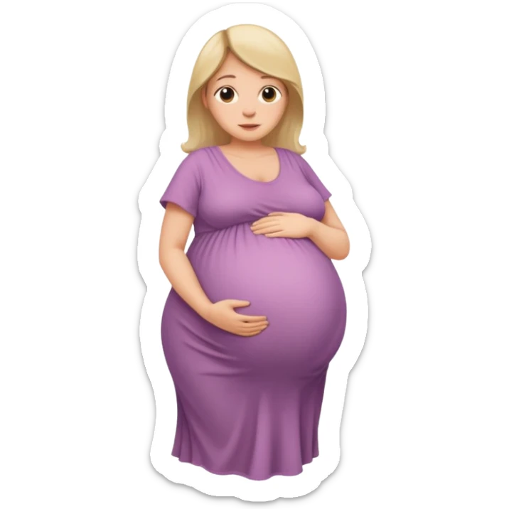 very heavily pregnant overdue woman with very large belly  sticker