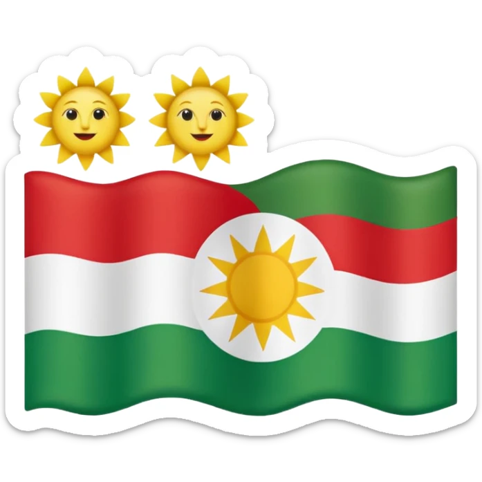 create a kurdishtan flag emoji. the shape of flag is like usual flag emojis alright sticker