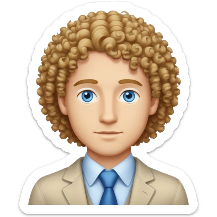 crunchy white guy who works in venture capital, blue eyes, curly hair, late 20s sticker