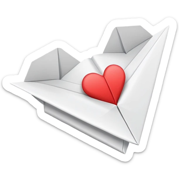 Paper airplane with heart for 'Story of My Life' by One Direction sticker