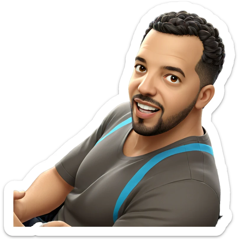 smiling driver in tank top sticker