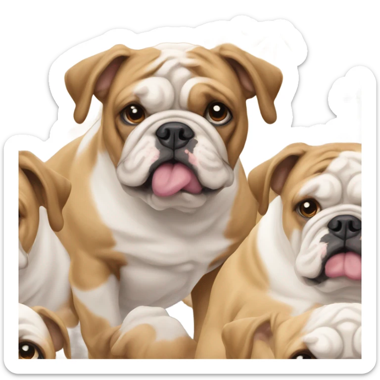 English bulldogs with lots of wrinkles sticker