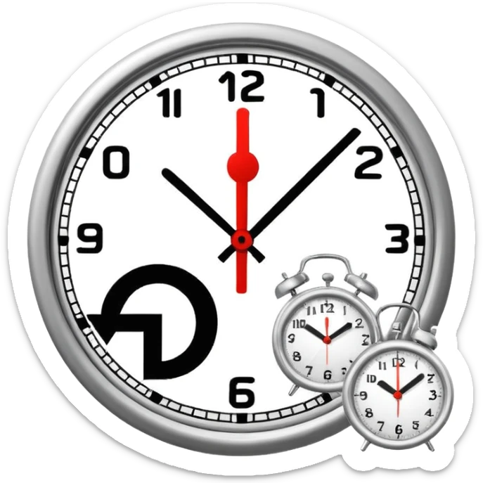 Minimal flat icon, tax money symbol with ruble sign, combined with a clock showing delayed payment, clean vector style, simple geometric shapes, monochrome, no text, no gradients, white background, clear outline, infographic icon sticker