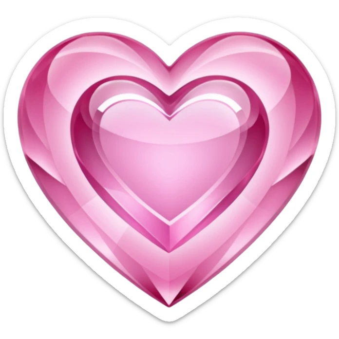 Pink heart shaped crystal with a $ carved in the center of the crystal. sticker