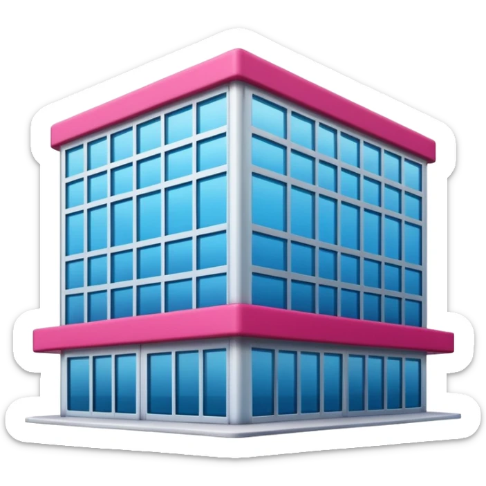 The building houses the Ozon order pickup point in its signature blue (digital blue) and raspberry colors. sticker