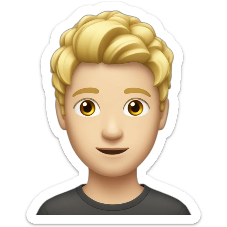 Ein 21-jähriger Junge mit blonde Haare und halbe Bad und Schnurrbart und ein Augenbrauen cut sticker