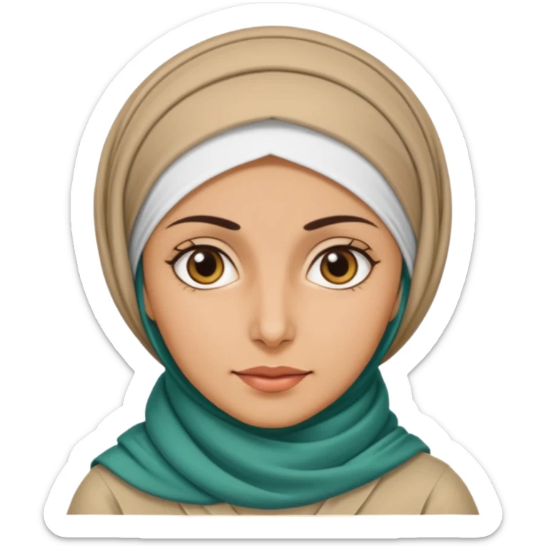 Portrait of a female Iranian civilian with a neutral expression 1980 sticker