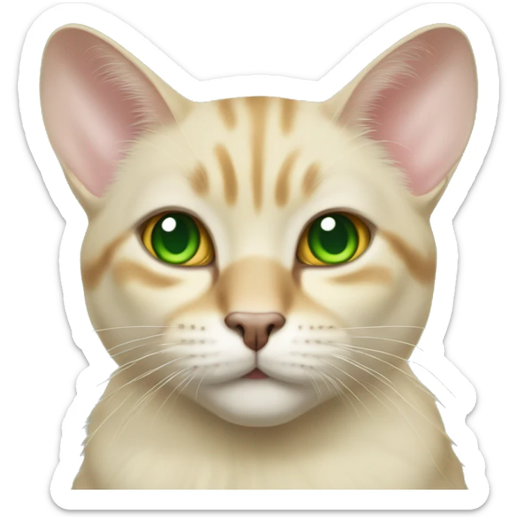 Coloring of a golden chinchilla cat green eyes  sticker