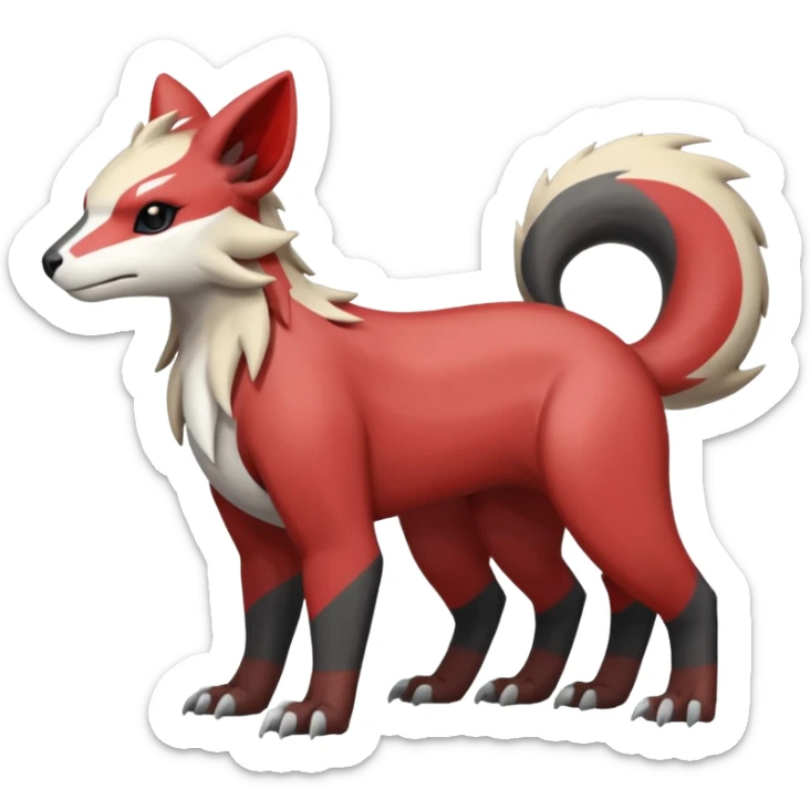 Shiny Brown Red Black Grey White Beige Linoone-Absol-Trico-Hybrid (Full body) sticker