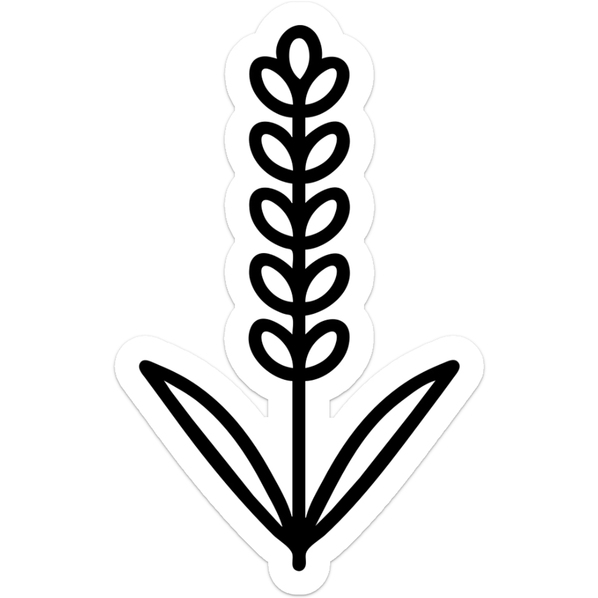 Add lavender color to the sprig, keeping the icon style clean and minimal, with no background. sticker