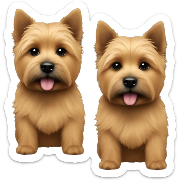 Two Puppy of Norwich terrier one is grizzly colour and second is black and tan colour sticker