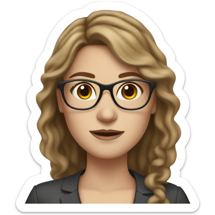 Therapist that’s looks like me. White female with long eyelashes and glasses, shoulder length wavy brown hair, and some freckles. A nose ring.   sticker
