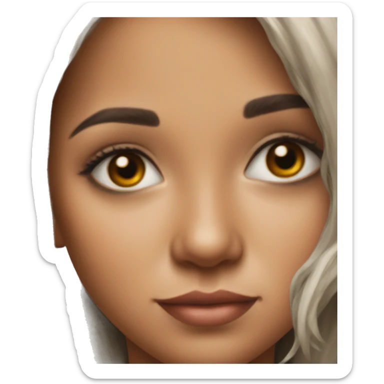brown eyed girl portrait close up sticker