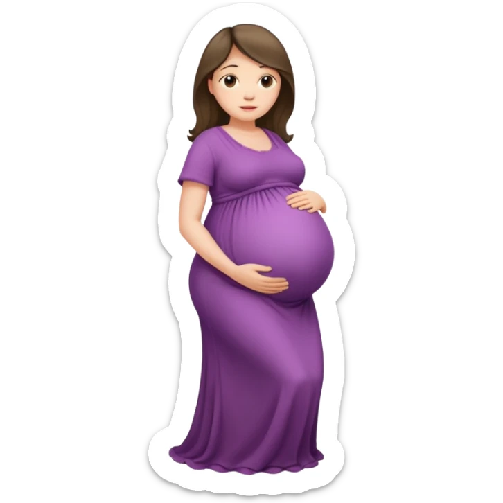 very heavily pregnant overdue woman with very  elarge belly  sticker