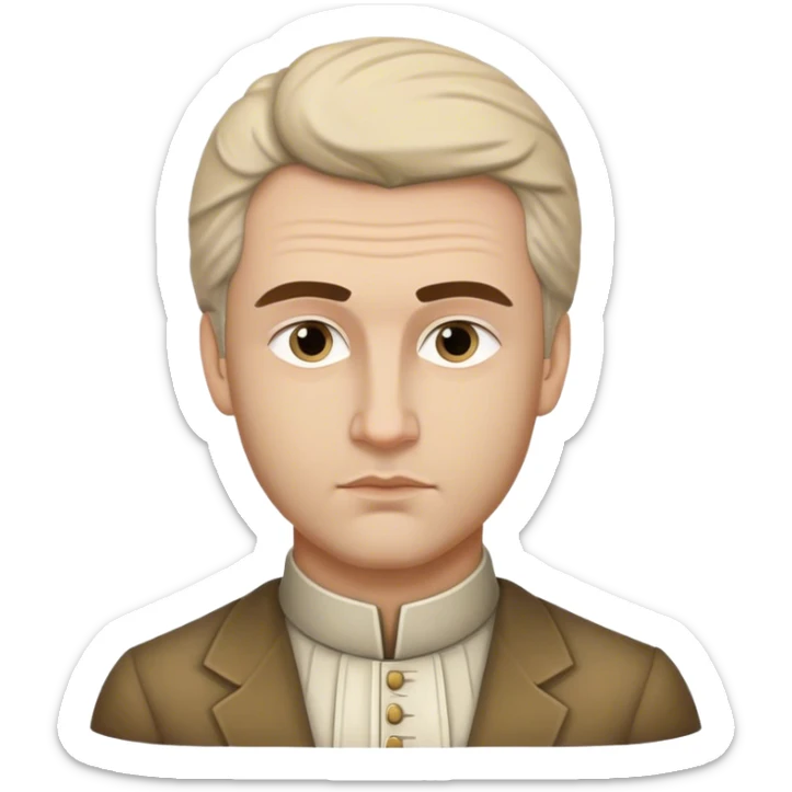 Cinematic Realistic Ivan Meštrović Portrait Emoji, depicted as a renowned Croatian sculptor with thoughtful eyes and classical attire, rendered with intricate textures and dramatic artistic lighting that captures his creative genius. sticker