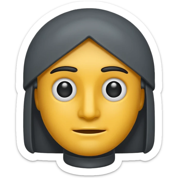 Single dark-gray Roman sanpietrino emoji, minimal and rounded sticker