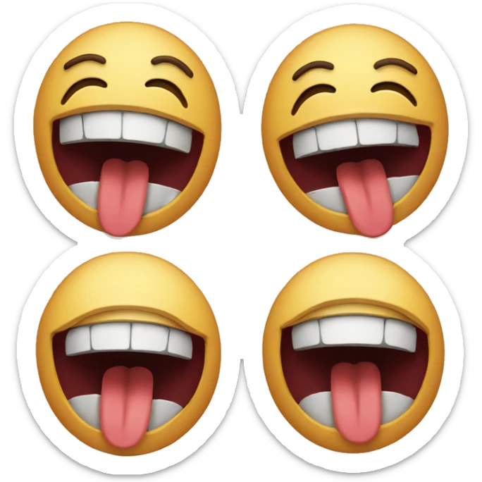 Yawn emoji cut in half sticker
