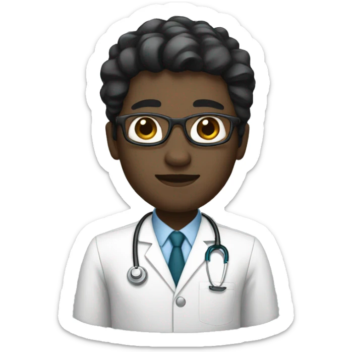 neurologist, with black hair and dark skin but not too dark  sticker