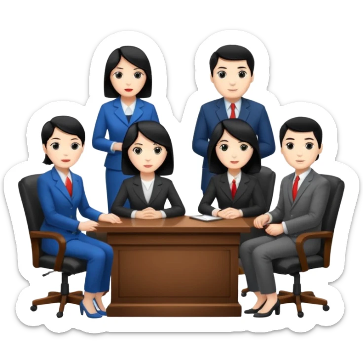 congressional meeting of people with black hair and white skin sticker