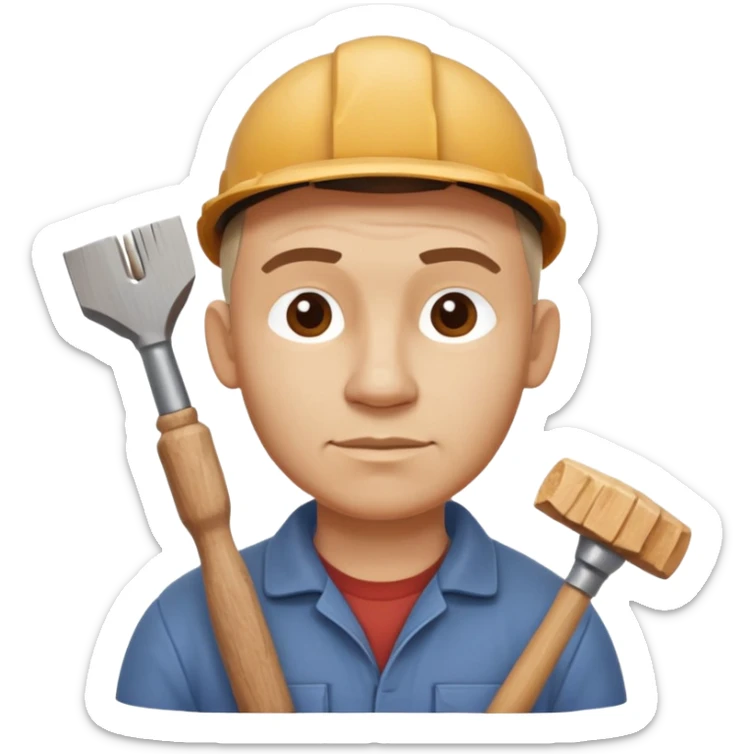 wood carving carpenter portrait, head and shoulders only, carving wooden figure with chisel, wood shavings visible, focused craftsman expression, artisan workshop vibe, 3D cartoon style, mobile game icon style, clean background, no text, no watermark
 sticker