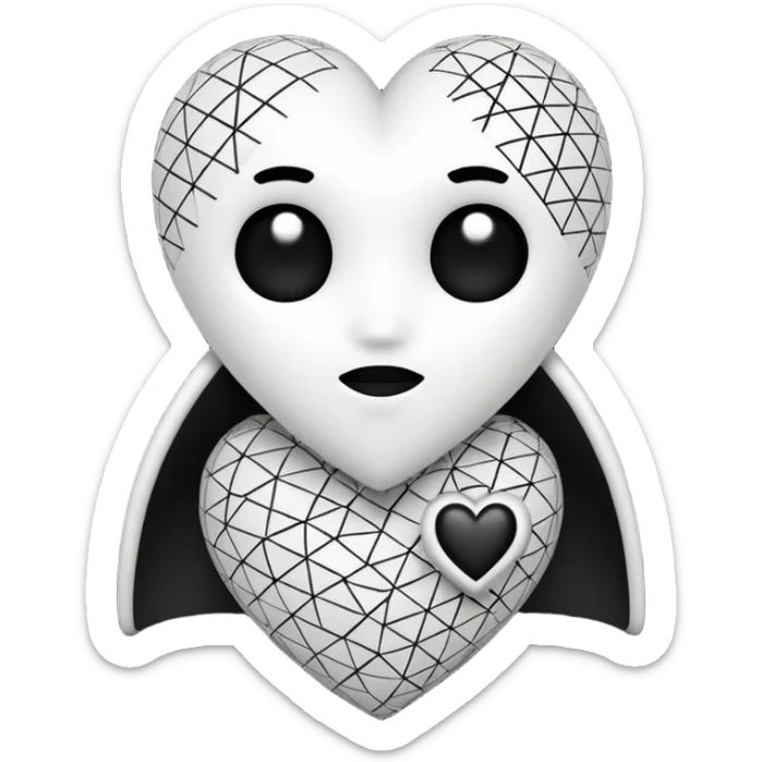 can you make an amongus charter made out of white and black hearts sticker