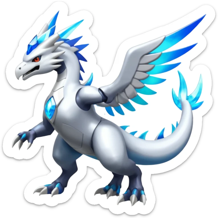 Shiny Futuristic Reshiram-Zekrom-Latios-Kyurem-Latios-hybrid-fusion, full body sticker