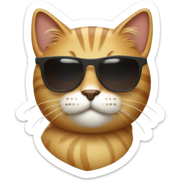 Cat with sunglasses sticker