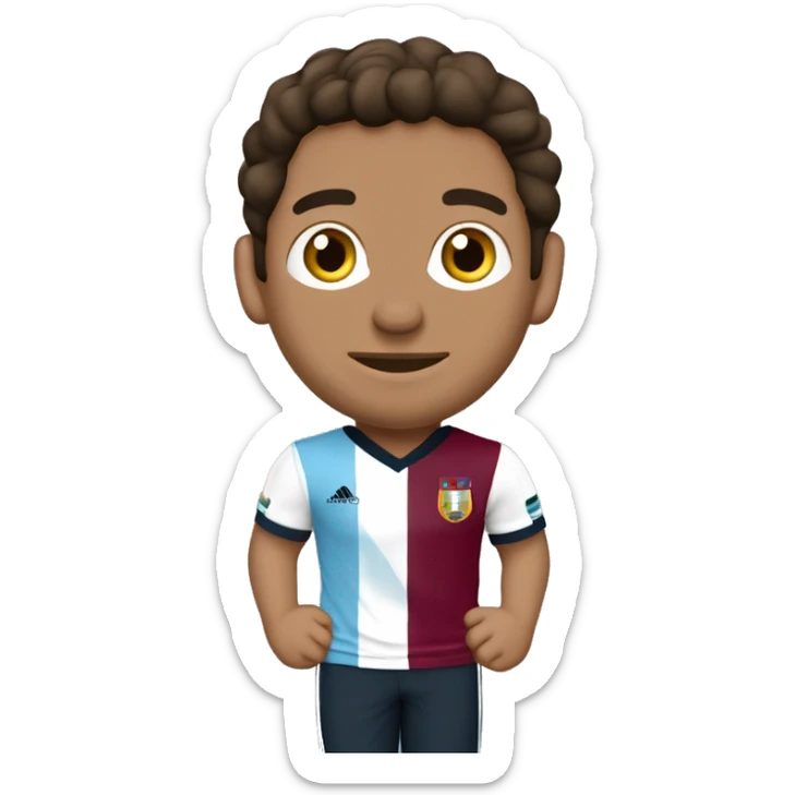 Novio venezolano con camiseta de la vinotinto moreno , con rulos y anteojos y nvia argentina con pelo ondulada y trigueña con camiseta de argentina sticker