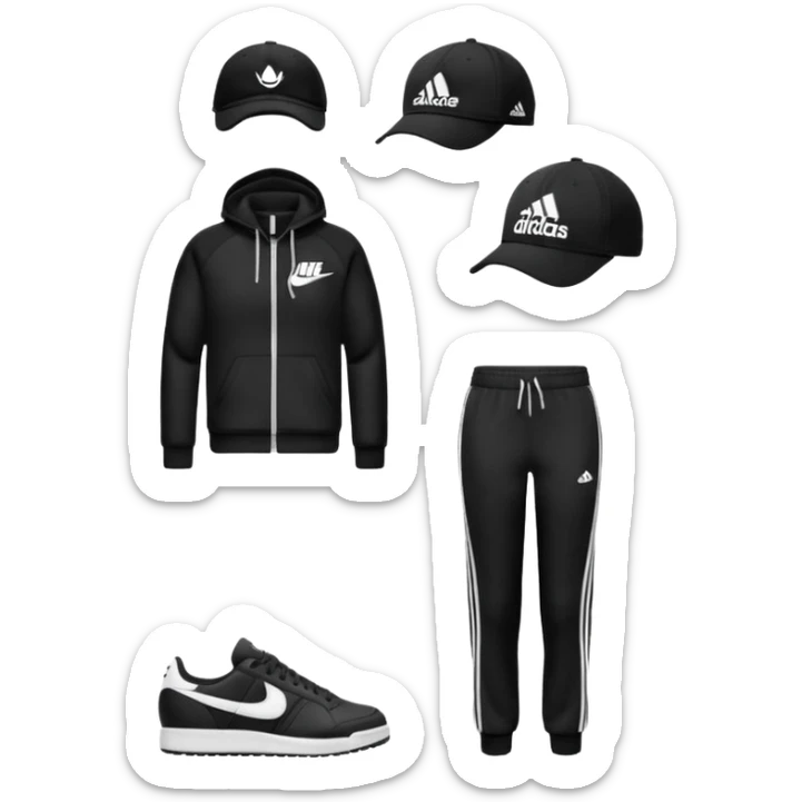 Crea Un Emoji Con Cuerpo Completo Y Una Gorra De Nike Unos Zapatos Campus Adidas Suéter Negro De LA Y Un Pantalón Con Palomas Estilo Bellaco O Ancho sticker