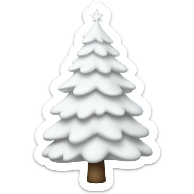 White Christmas tree sticker