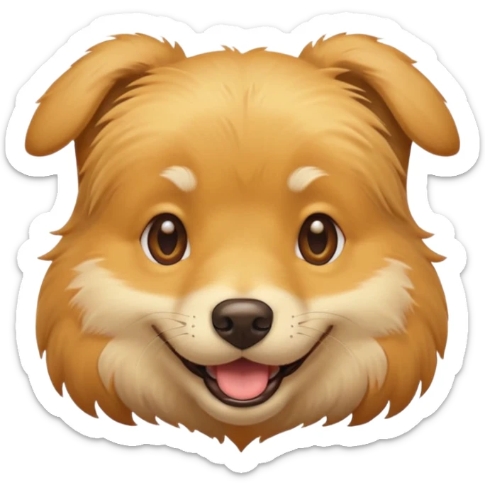 portrait of a dog, smiling with closed mouth, no tongue showing sticker