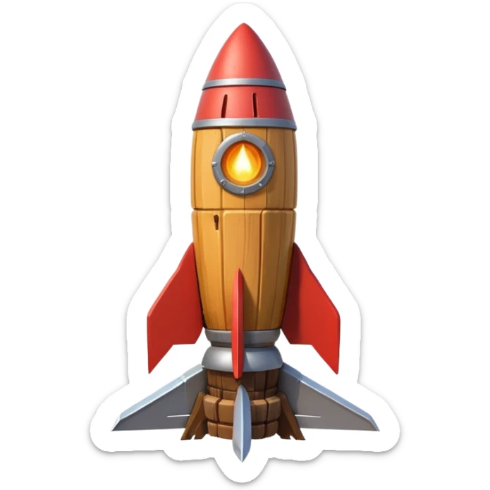 A Rocket Made Of Wood And Scrap Metal In A Clash Of Clans Aesthetic sticker