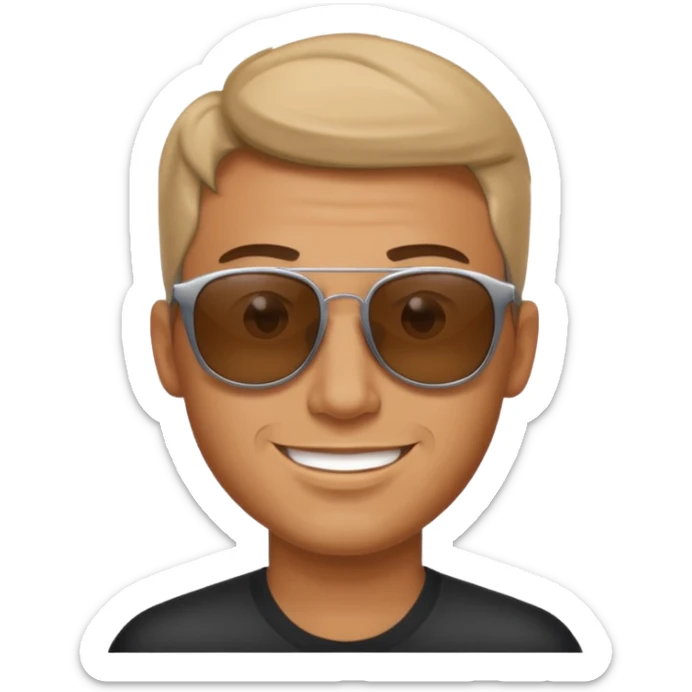 Guy smirking with sunglasses sticker